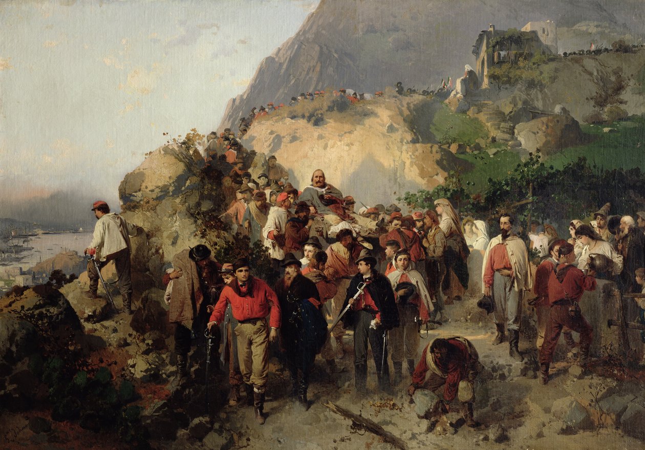 The Injured Garibaldi in the Aspromonte Mountains by Gerolamo Induno