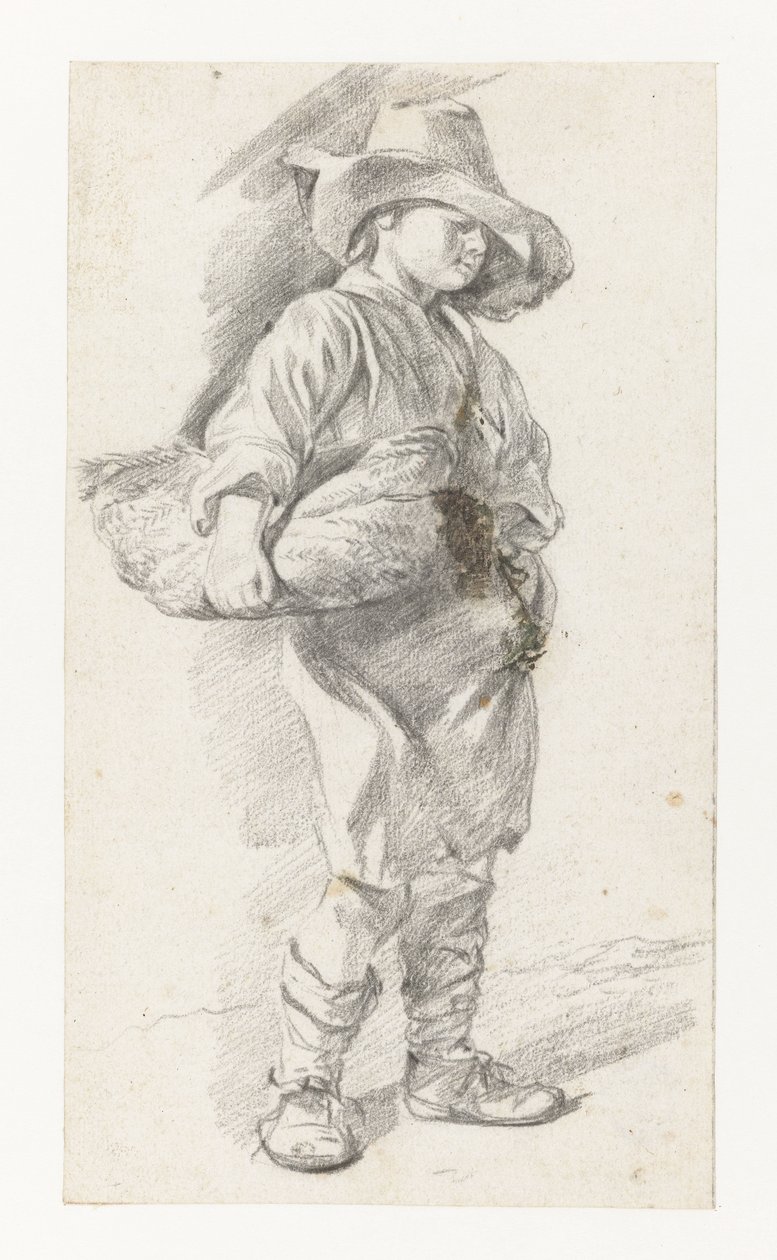 Standing Youth in a Large Hat, with a Basket under his Arm by Gerrit Berckheyde