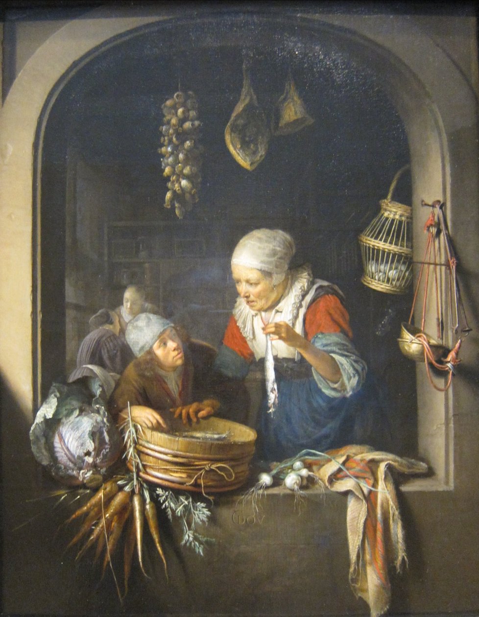 Herring Seller and Boy by Gerrit Dou