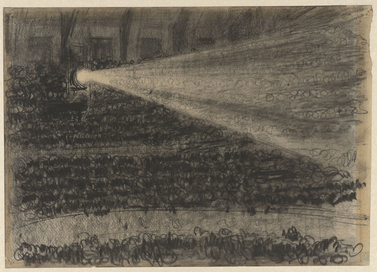 Spotlight over the spectators in the stands of Circus Carré by Gerrit Willem Dijsselhof