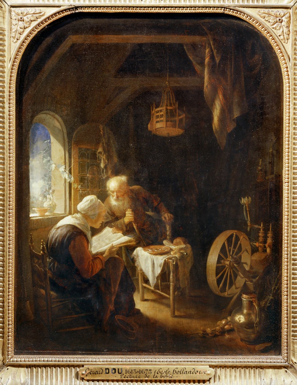 Reading the Bible or Anne and Tobit by Gerrit or Gerard Dou