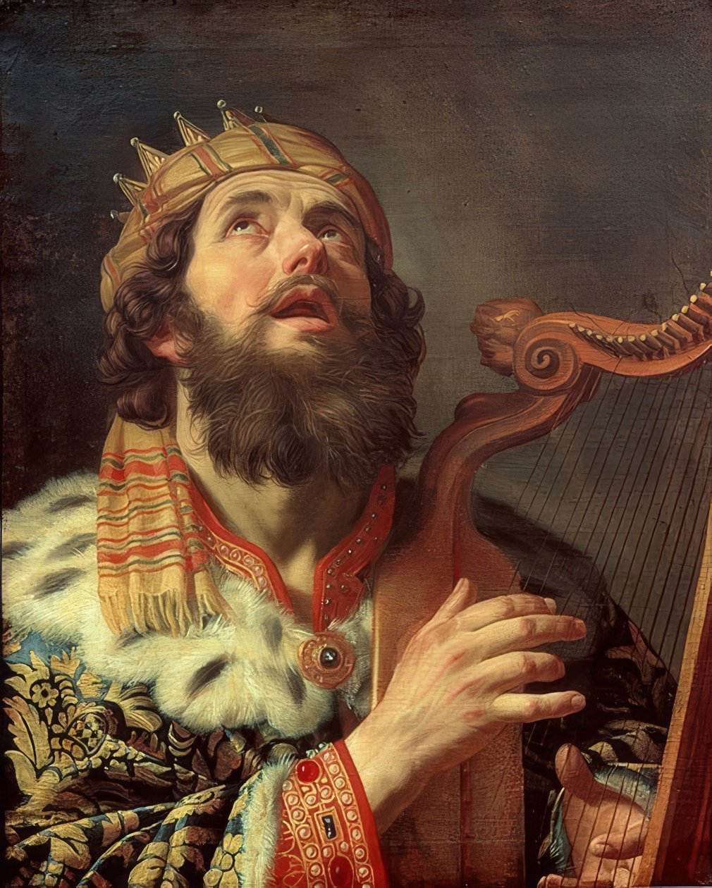 King David Playing the Harp. 1622 by Gerrit van Honthorst