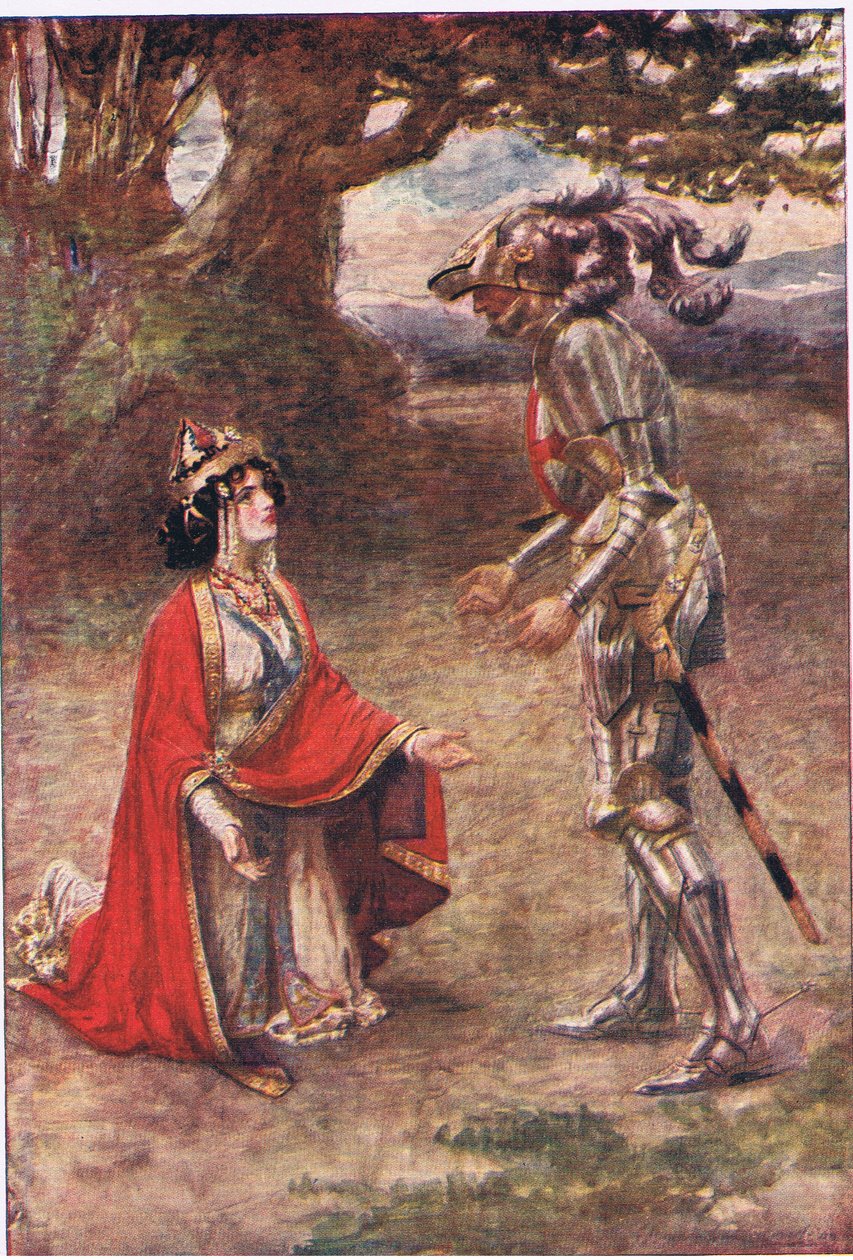 The Red Cross Knight Was Completely Overcome, Stories from the Faerie Queen Published by George Harrap and Company by Gertrude E. Demain (after) Hammond
