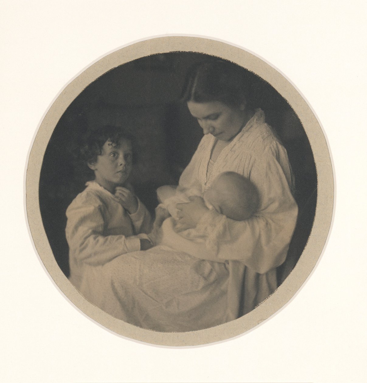 Nancy, Paul (at 3 1/2) and Claire (at 5 months) by Gertrude Käsebier
