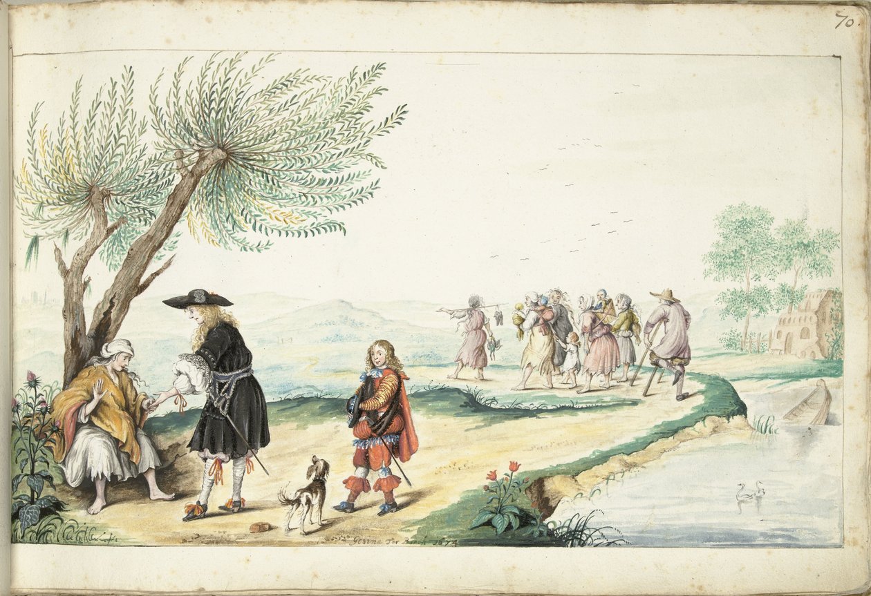 Roma Woman Reading a Man
