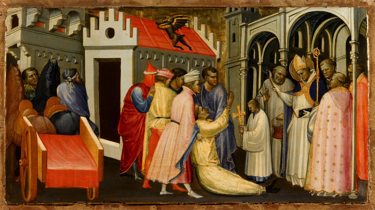 Saint Hugh of Lincoln Exorcises a Man Possessed by the Devil by Gherardo Starnina