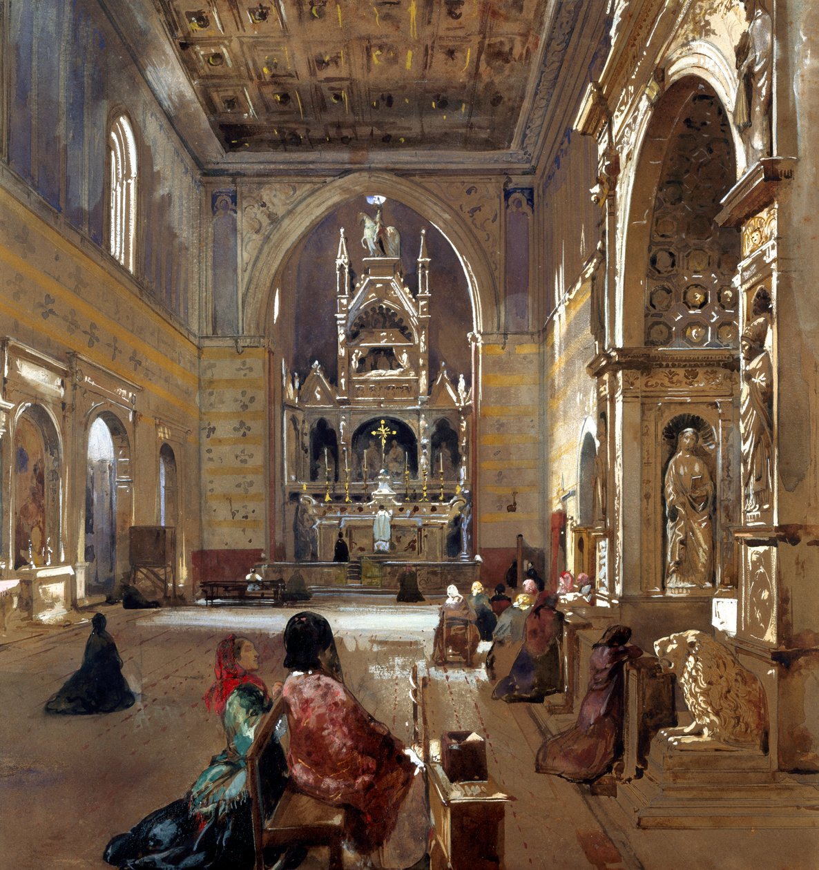Interior of San Giovanni a Carbonara Church by Giacinto Gigante