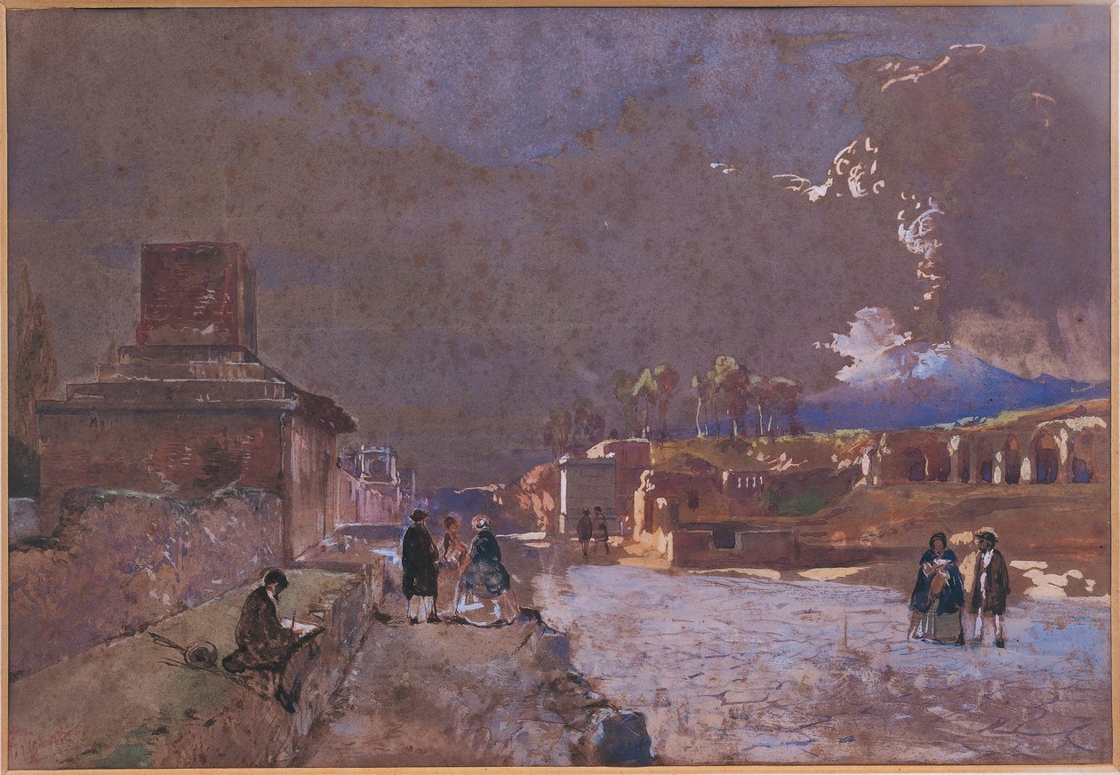 The Street of Tombs in Pompeii by Giacinto Gigante