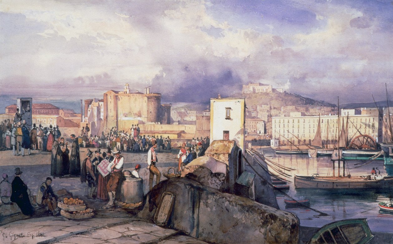 Naples Dock by Giacinto Gigante