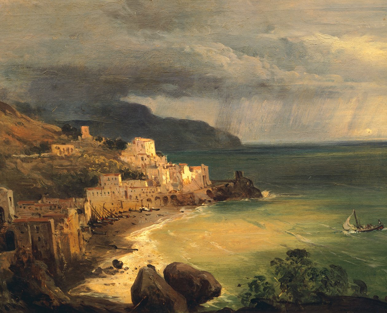 Storm on the Amalfi Coast and Gulf of Naples by Giacinto Gigante
