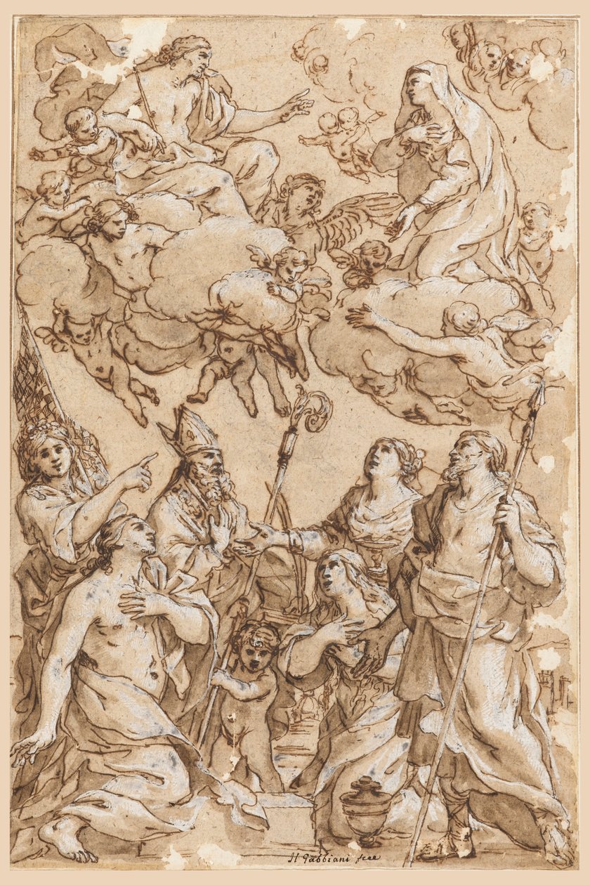 Christ and the Virgin with Patron Saints of Pistoia by Giacinto Gimignani
