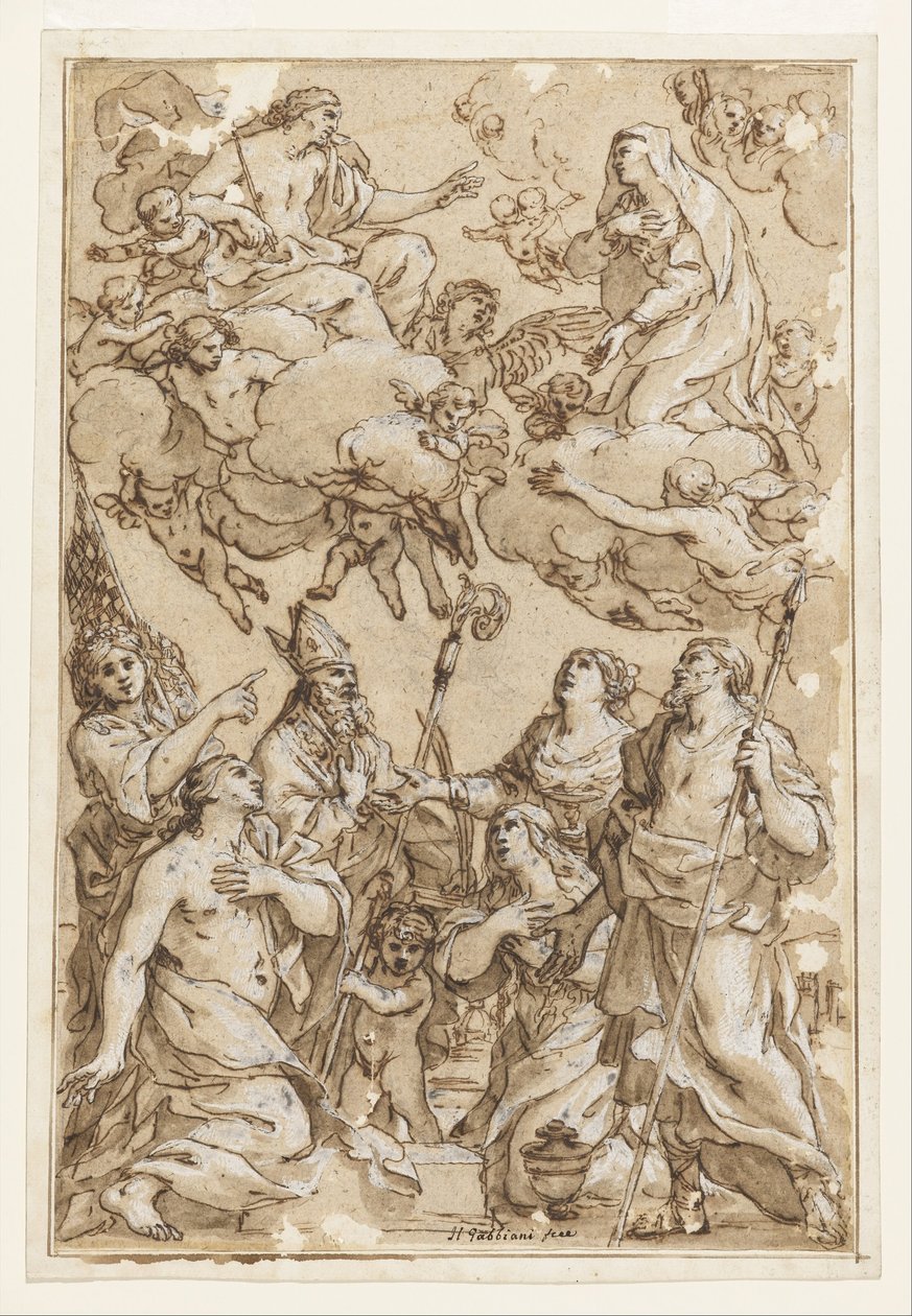Christ and the Virgin with Patron Saints of Pistoia by Giacinto Gimignani
