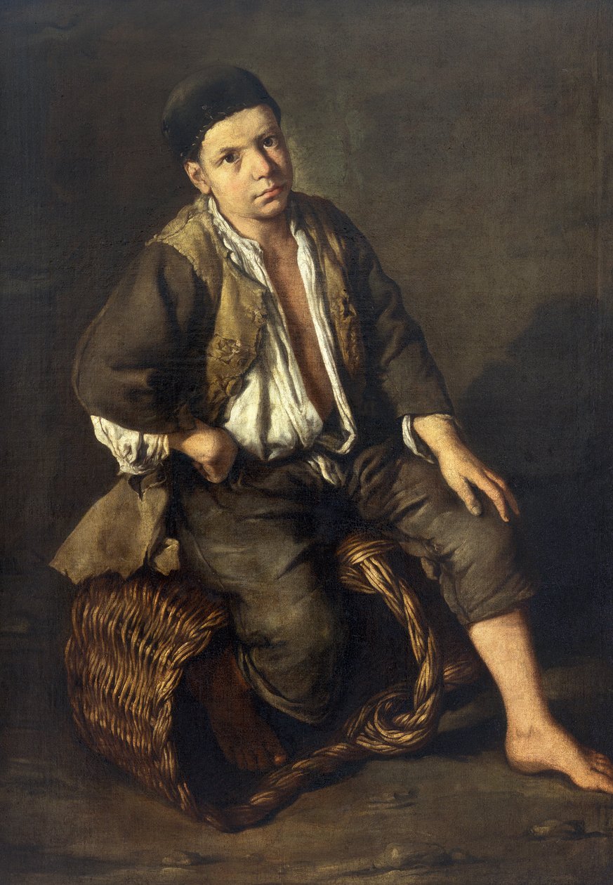 Errand boy seated on a basket, c.1735 (oil on canvas) by Giacomo Ceruti