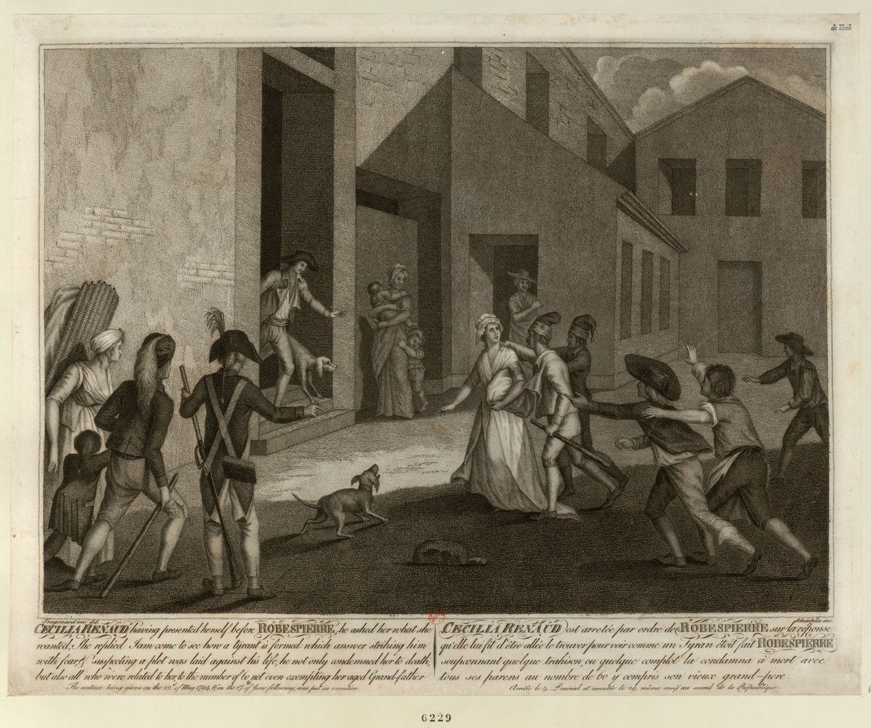 The Arrest of Cécile Renault on May 22, 1794 at the Apartment of Robespierre, c. 1798 by Giacomo Aliprandi