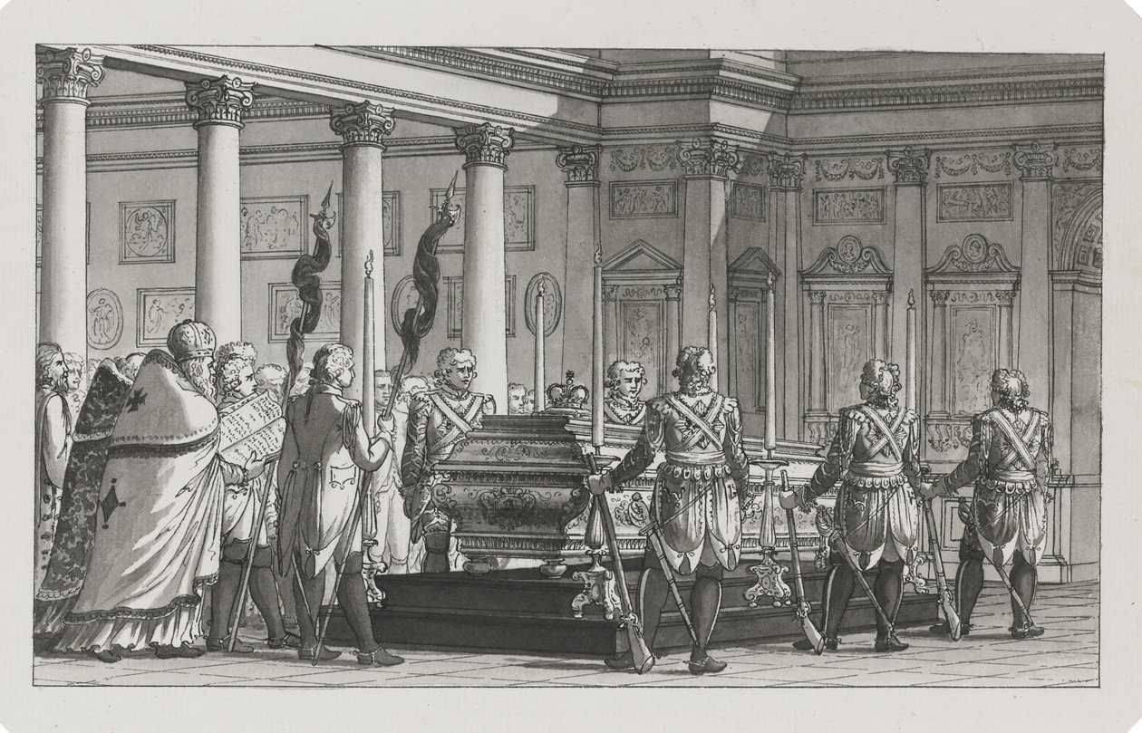 The Emperor Paul I Lying in State with a Guard of Honour by Giacomo Antonio Domenico Quarenghi