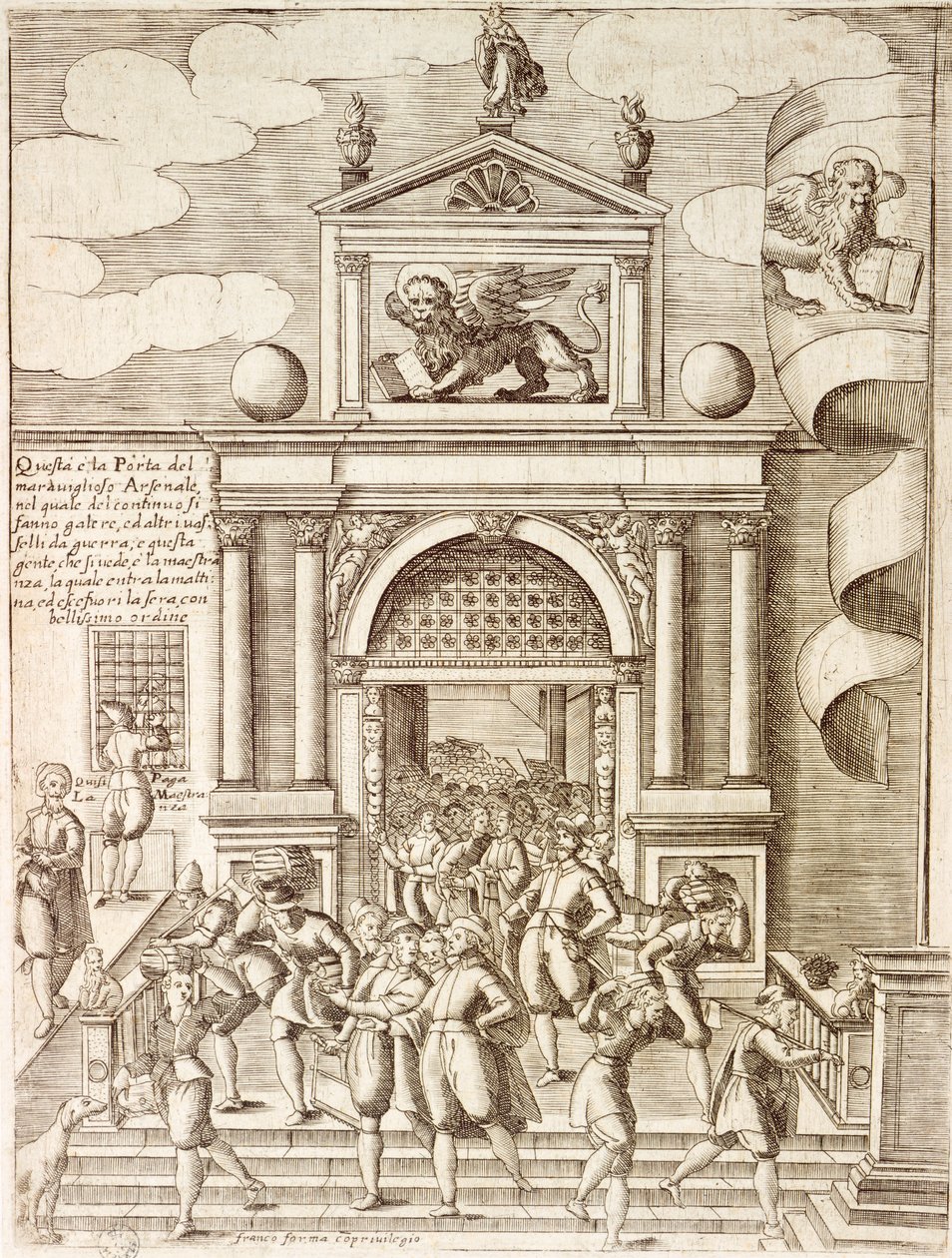 The gate to the Arsenal in Venice by Giacomo Franco