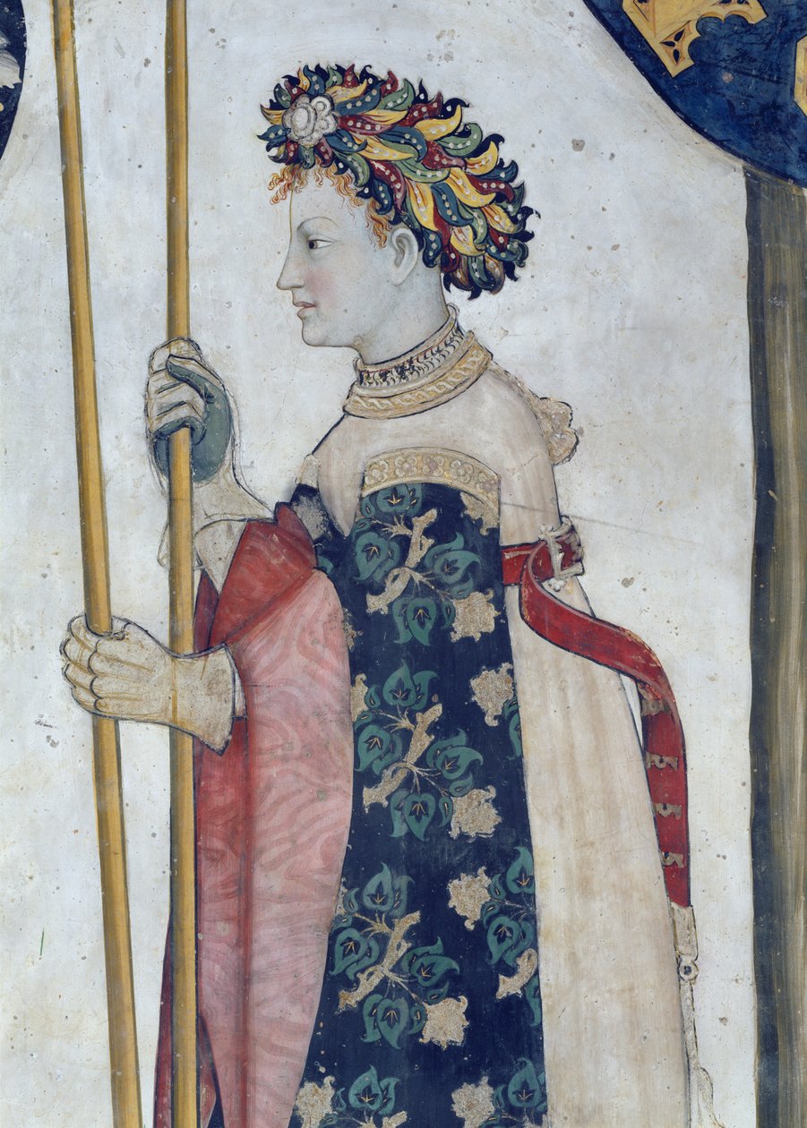 The Nine Worthies and the Nine Worthy Women, detail of Semiramis by Giacomo Jaquerio