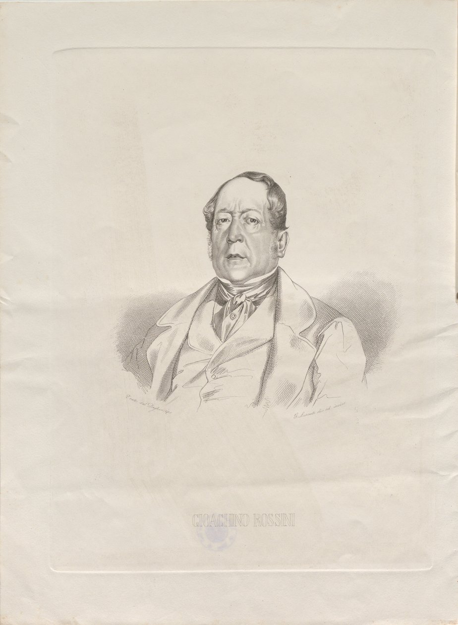 Portrait of the Composer Gioachino Antonio Rossini by Giacomo Luzzati