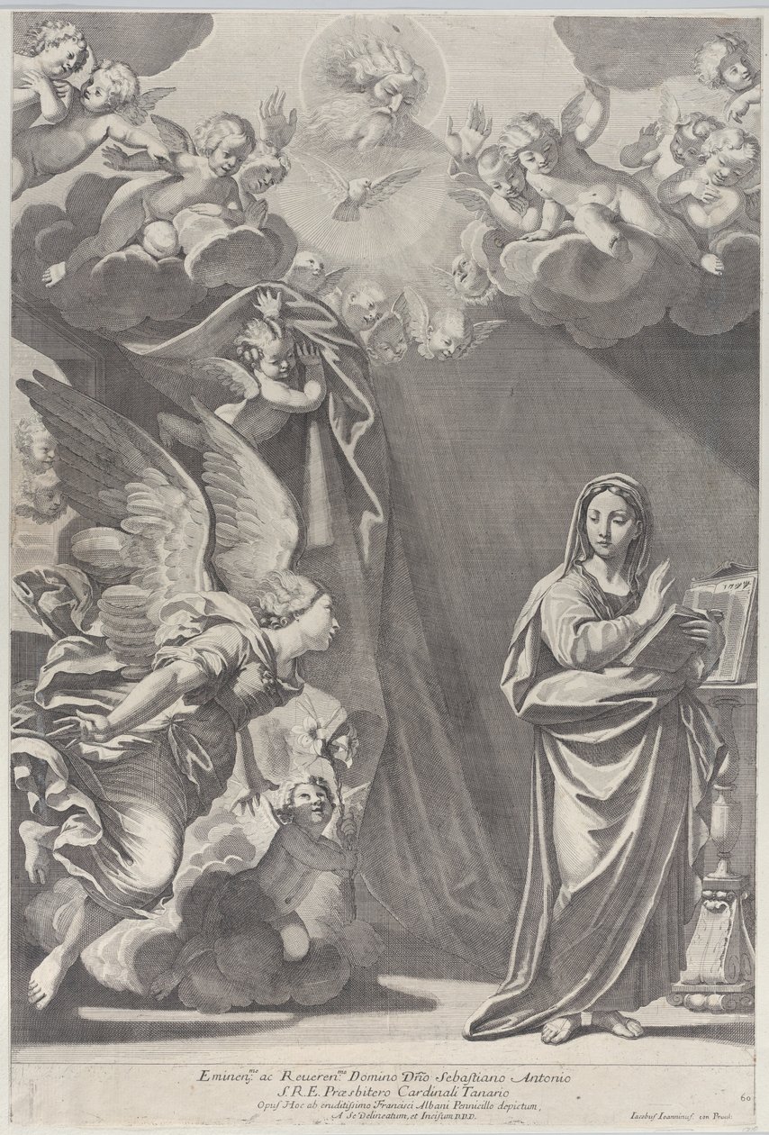 The Annunciation, with Gabriel and Other Angels at Left and God the Father Above, 1687-1717 by Giacomo Maria Giovannini