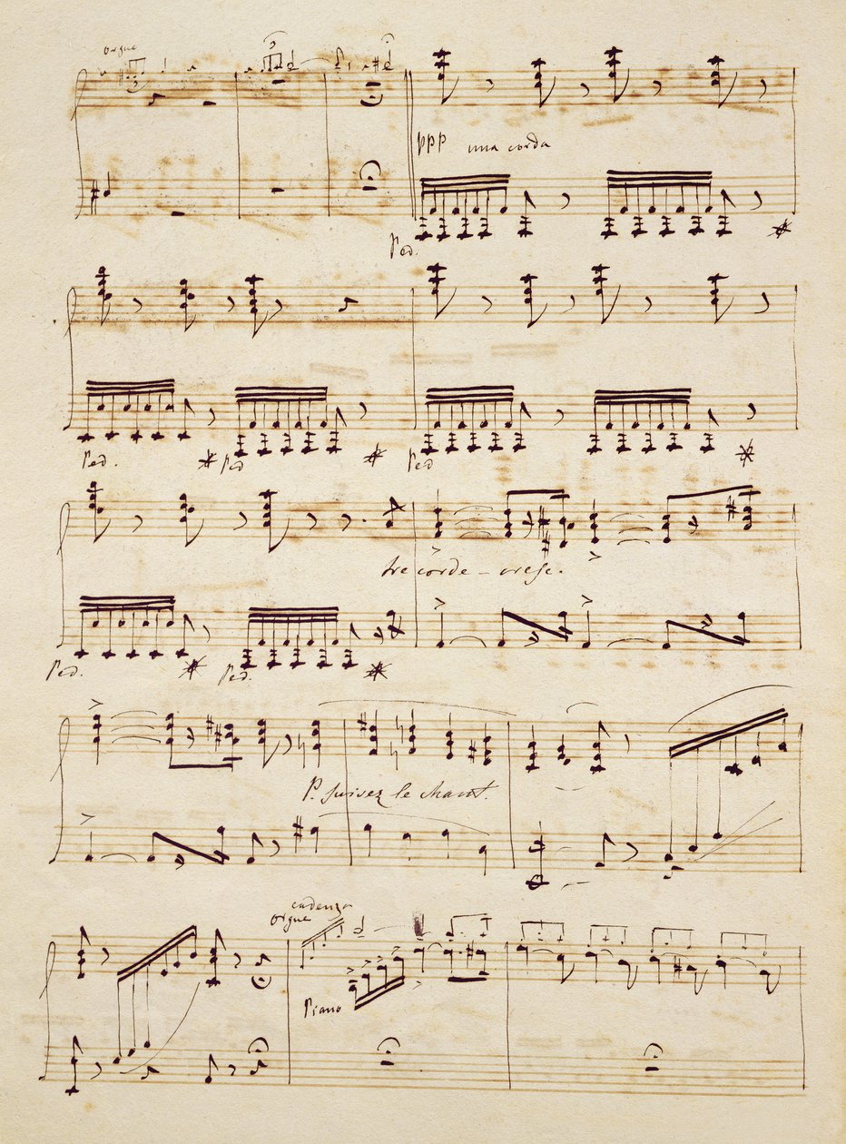 Manuscript page from the score of 