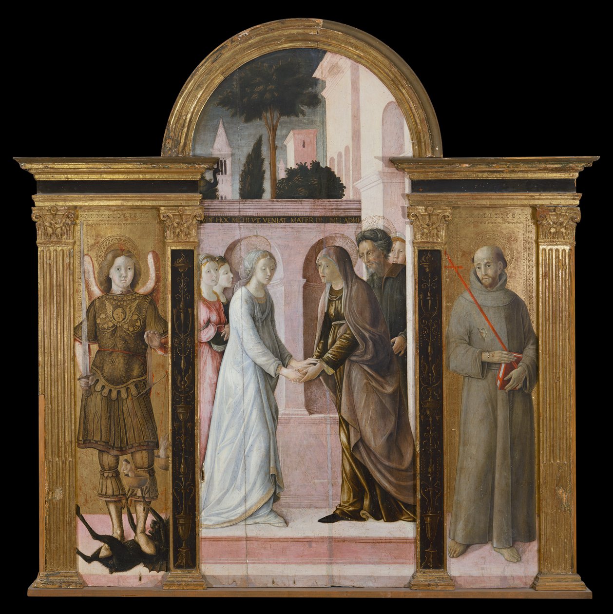 Triptych: The Visitation, between St. Michael and St. Francis by Giacomo Pacchiarotti
