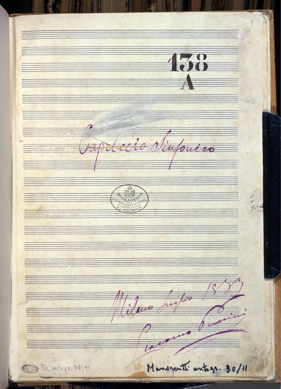 Manuscript Sheet Music for 