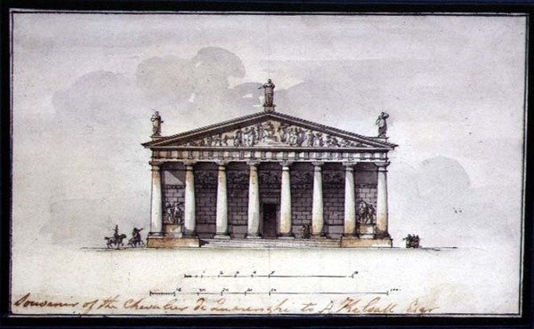 Elevation of the Riding Stables at Tsarskoye Selo by Giacomo Quarenghi
