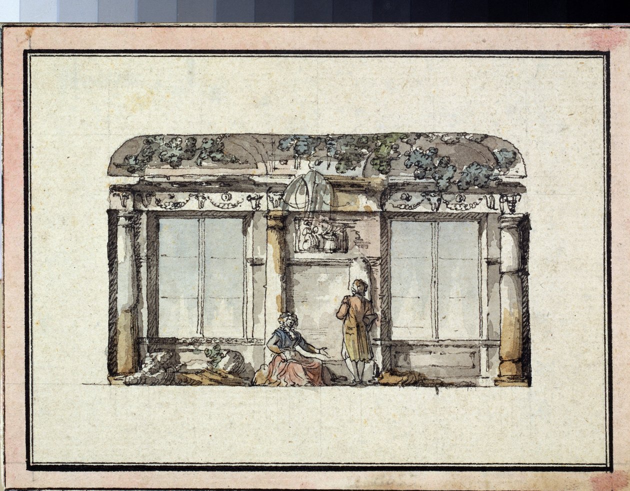 Design for the Decoration of a Room with Two Windows by Giacomo Quarenghi