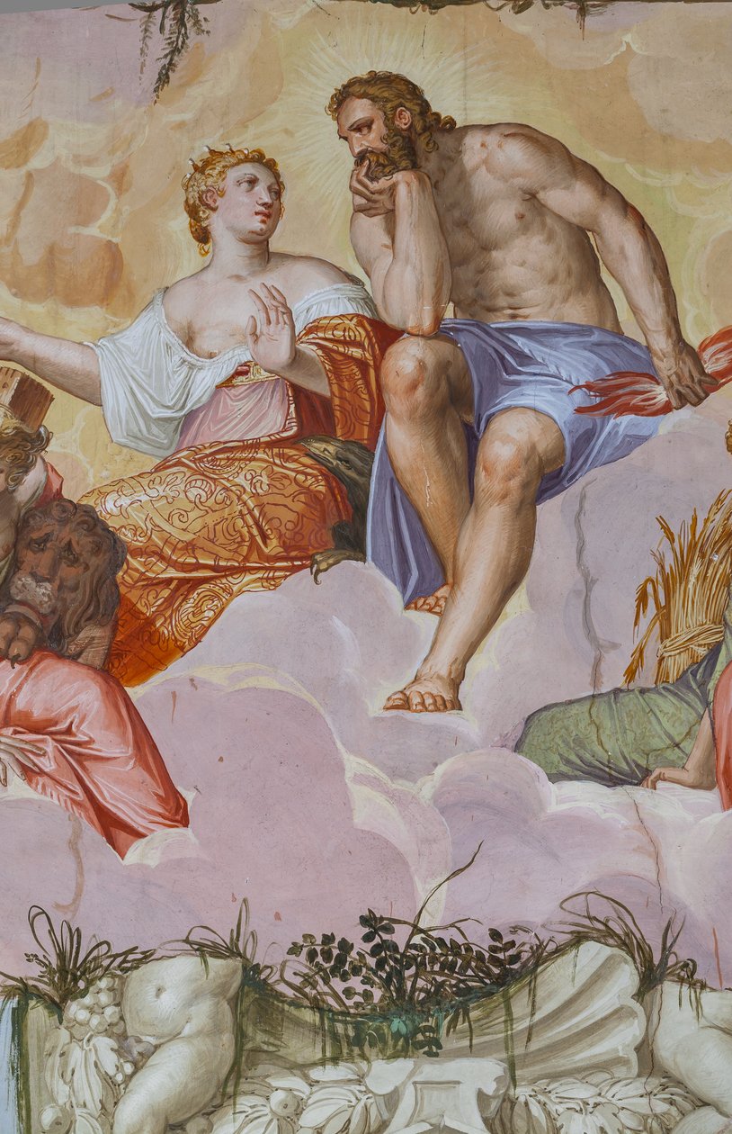 Juno and Jupiter Lying on Clouds, (detail) by Giambattista Zelotti