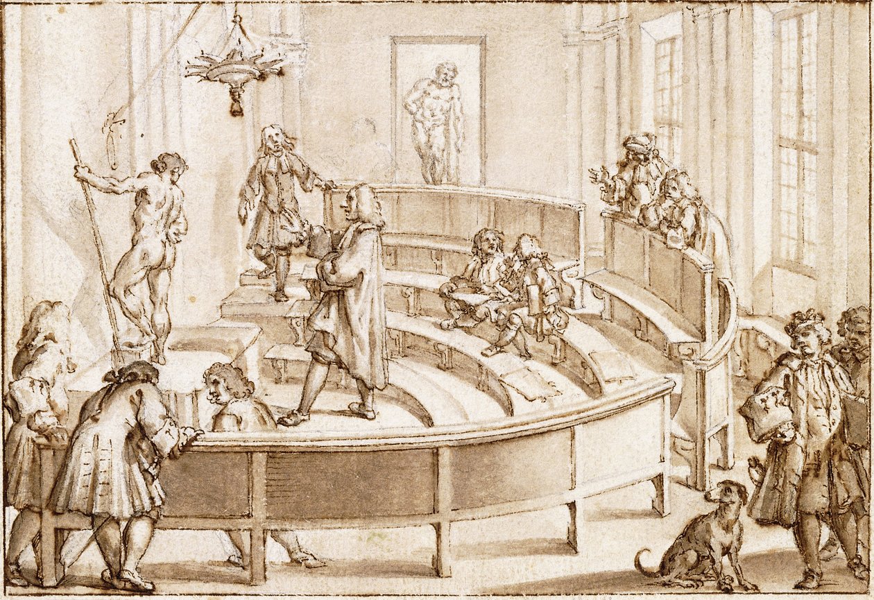 The Academia Clementina, Bologna, with a Nude Being Positioned by the Drawing Master, the Farnese Hercules Beyond by Giampietro Zanotti