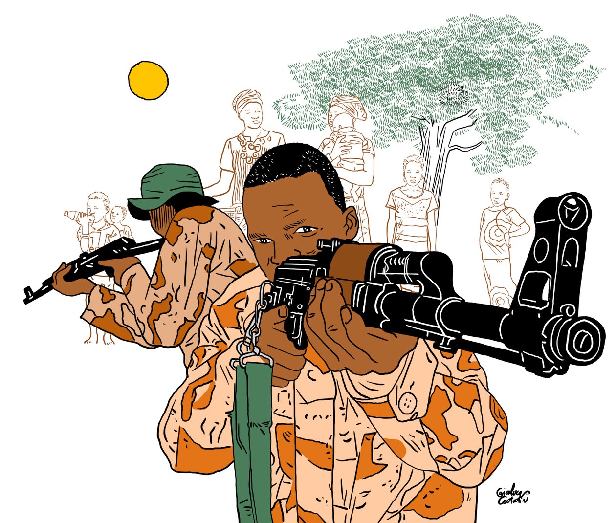 Military Africa, 2022 by Gianluca Costantini