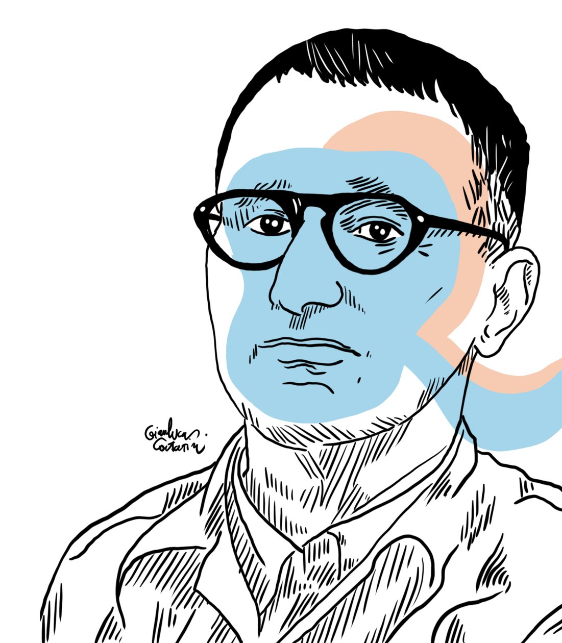 Portrait of Bertolt Brecht, 2022 by Gianluca Costantini