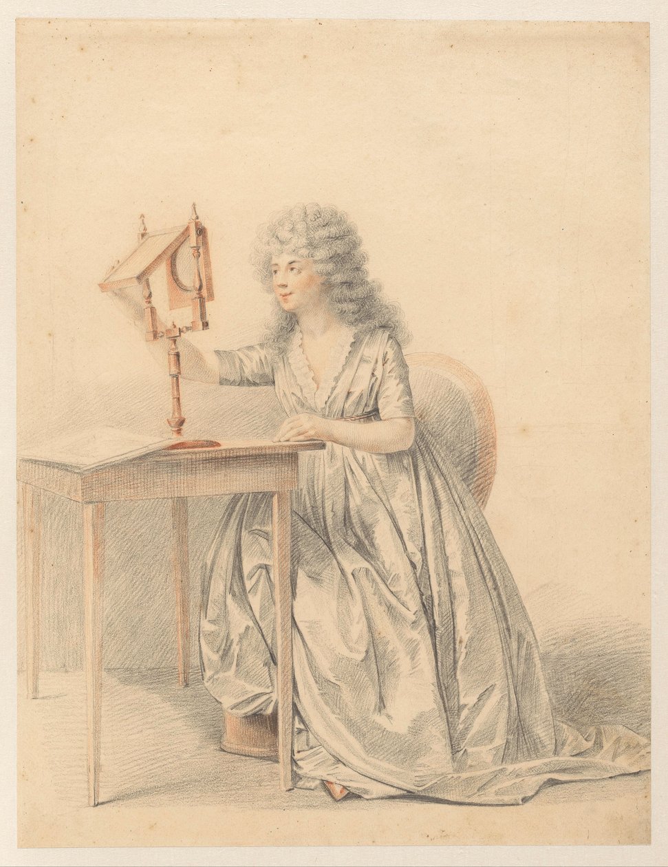 Figure Study of a Seated Woman with an Optical Mirror by Gijsbertus Johannus van den Berg