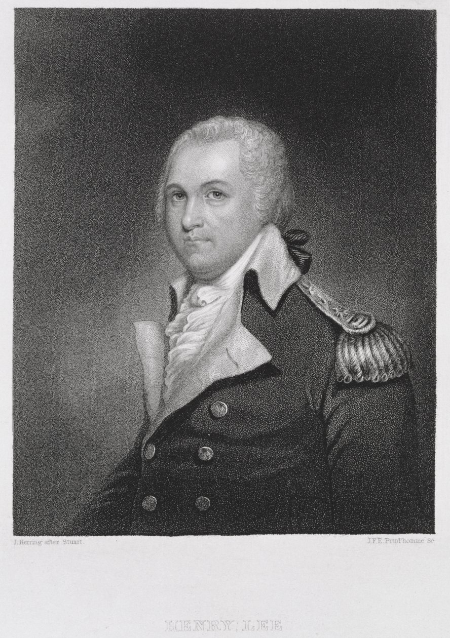General Henry Lee, engraved by John Francis Eugene PrudHomme after a copy of the original painting by James Herring by Gilbert after Stuart
