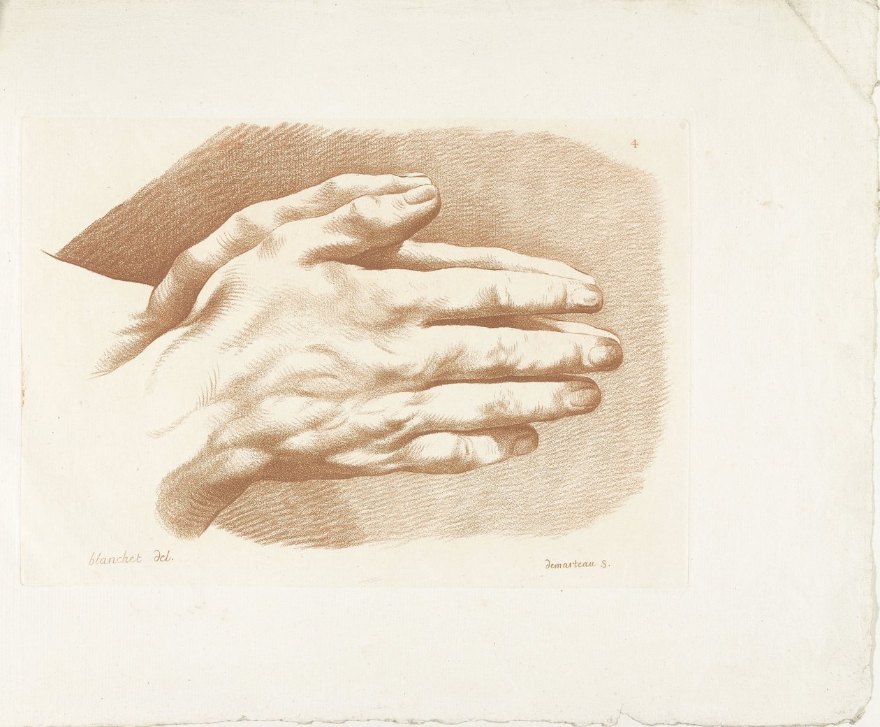 Study of Two Hands by Gilles Demarteau