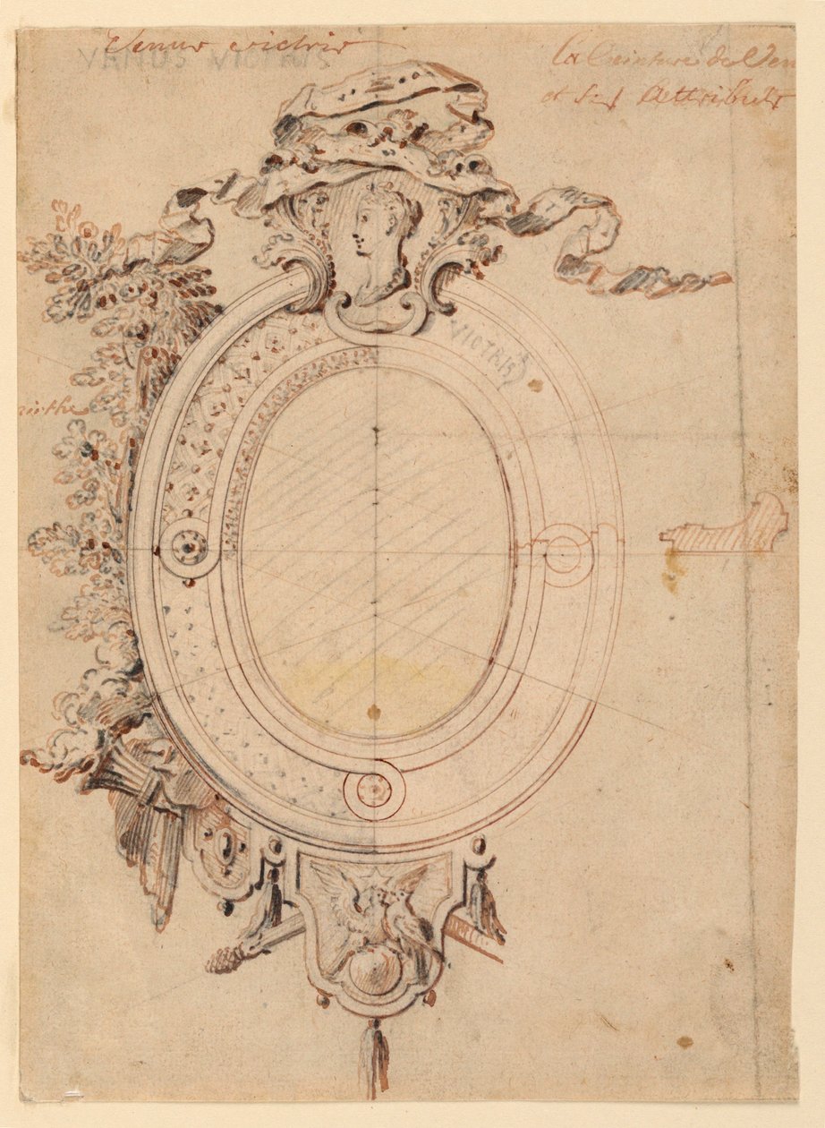Design for an Oval Frame on Theme of Venus Victorious by Gilles Marie Oppenord