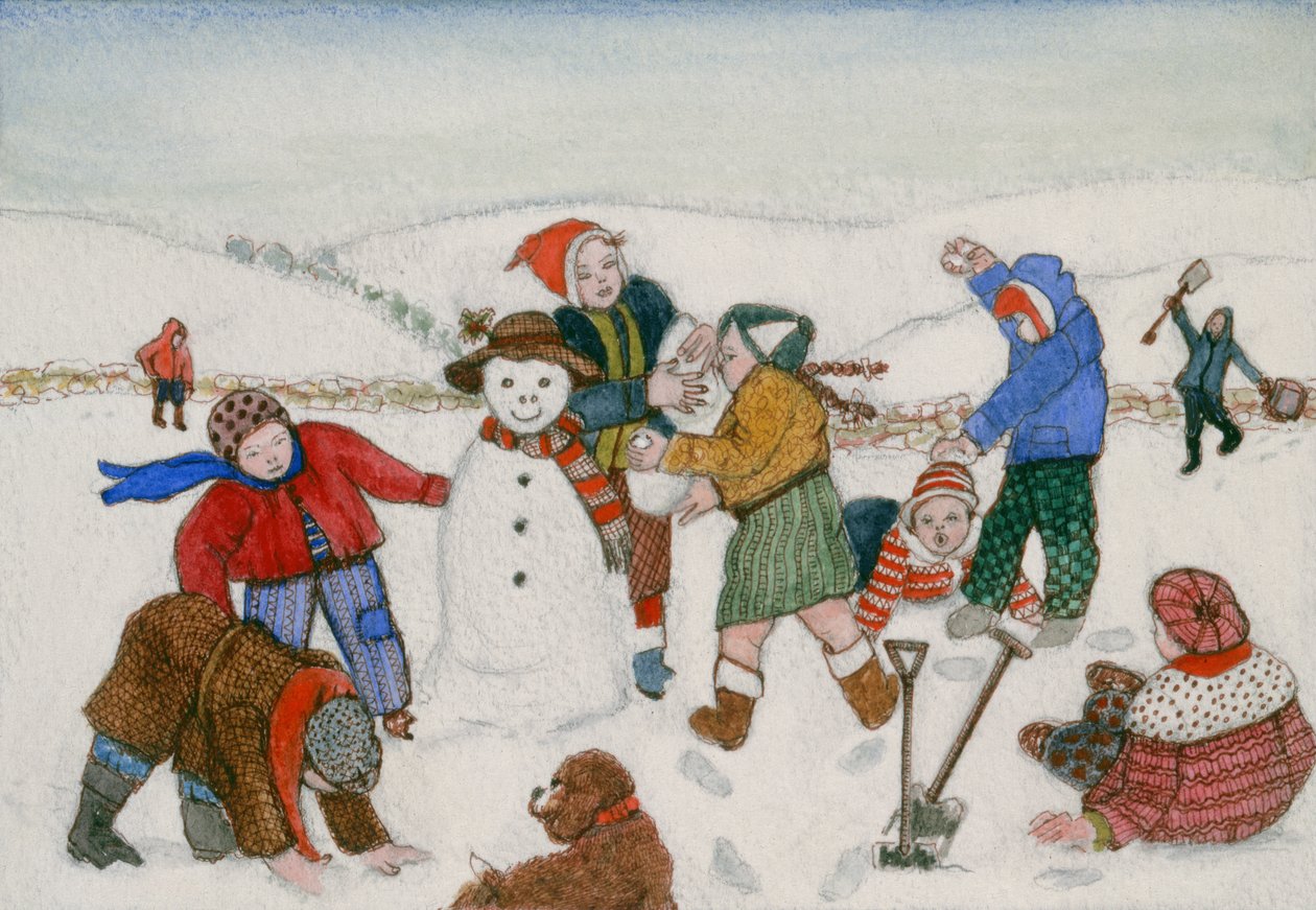 Playing in the Snow by Gillian Lawson