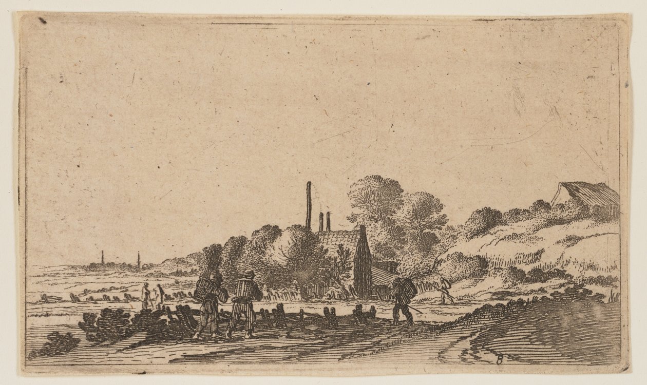 Figures on a Path before Farms on the Dunes, from Twelve Landscapes by Gillis van Scheyndel