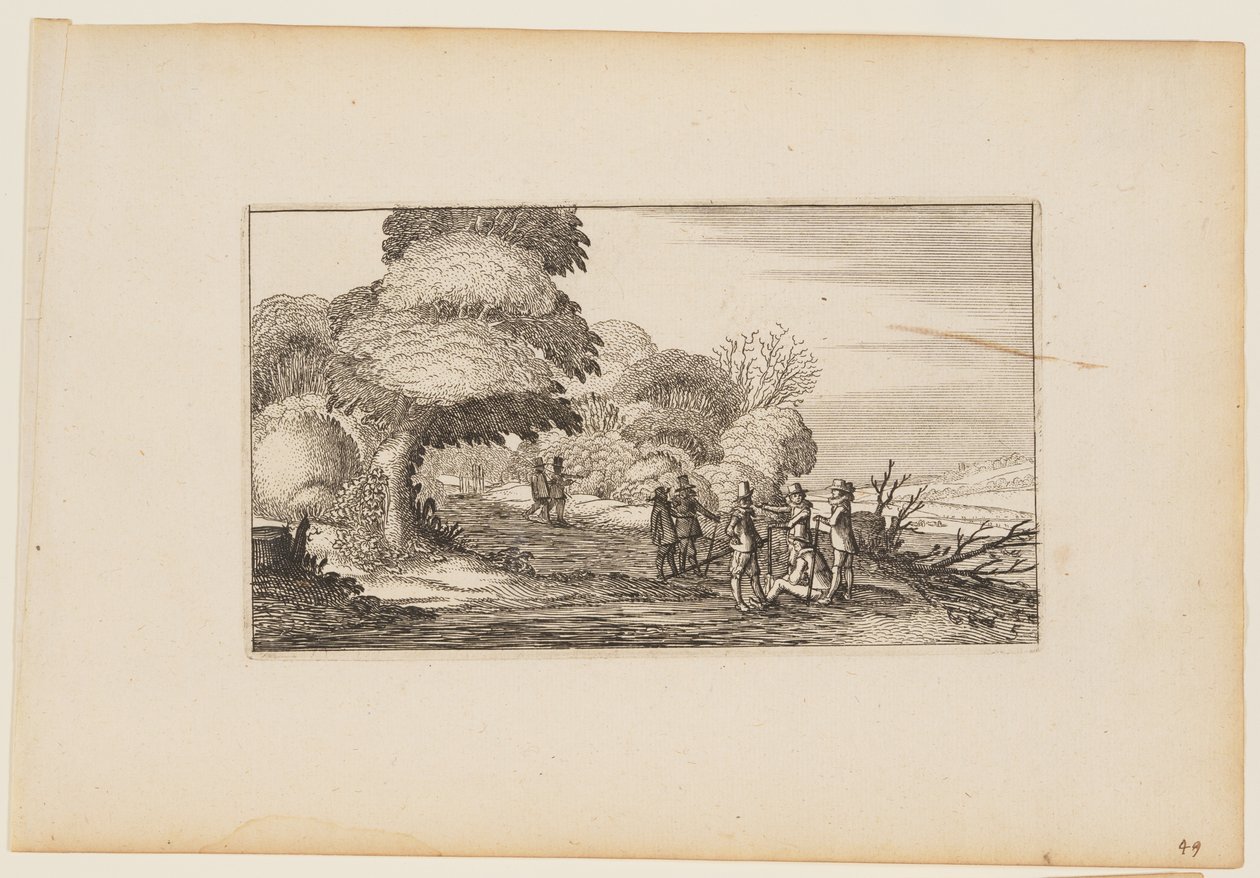 Men with Muskets on a Path leading through Woods, from Twelve landscapes with Figures by Gillis van Scheyndel