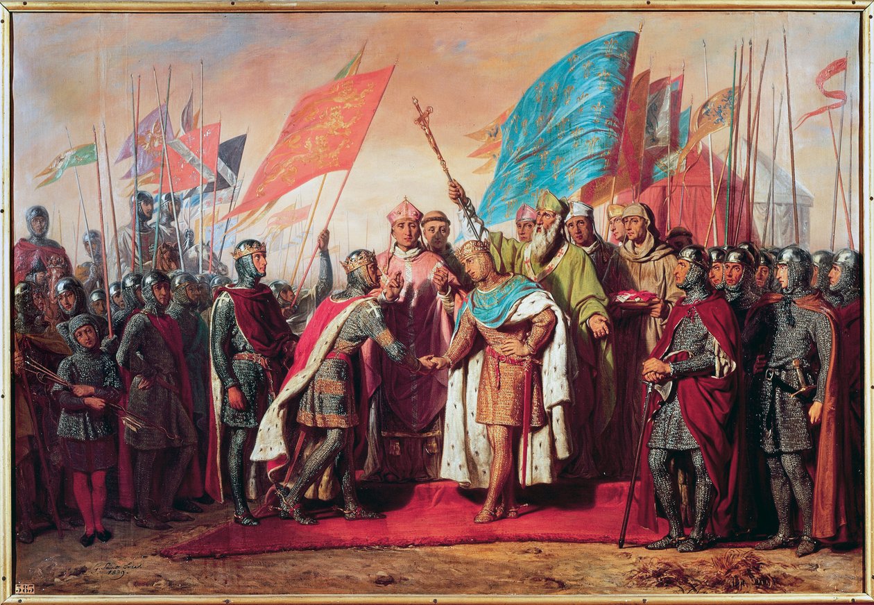 Third Crusade (1189-1192): Meeting and Handshake between Philip Augustus (Philip II of France) by Gillot Saint Evre