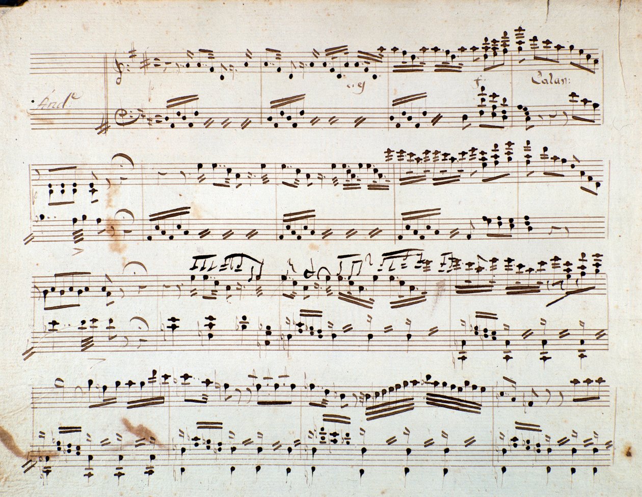 First Page of Sheet Music for the Reduced Symphony for the Piano of Otello by Gioachino Rossini