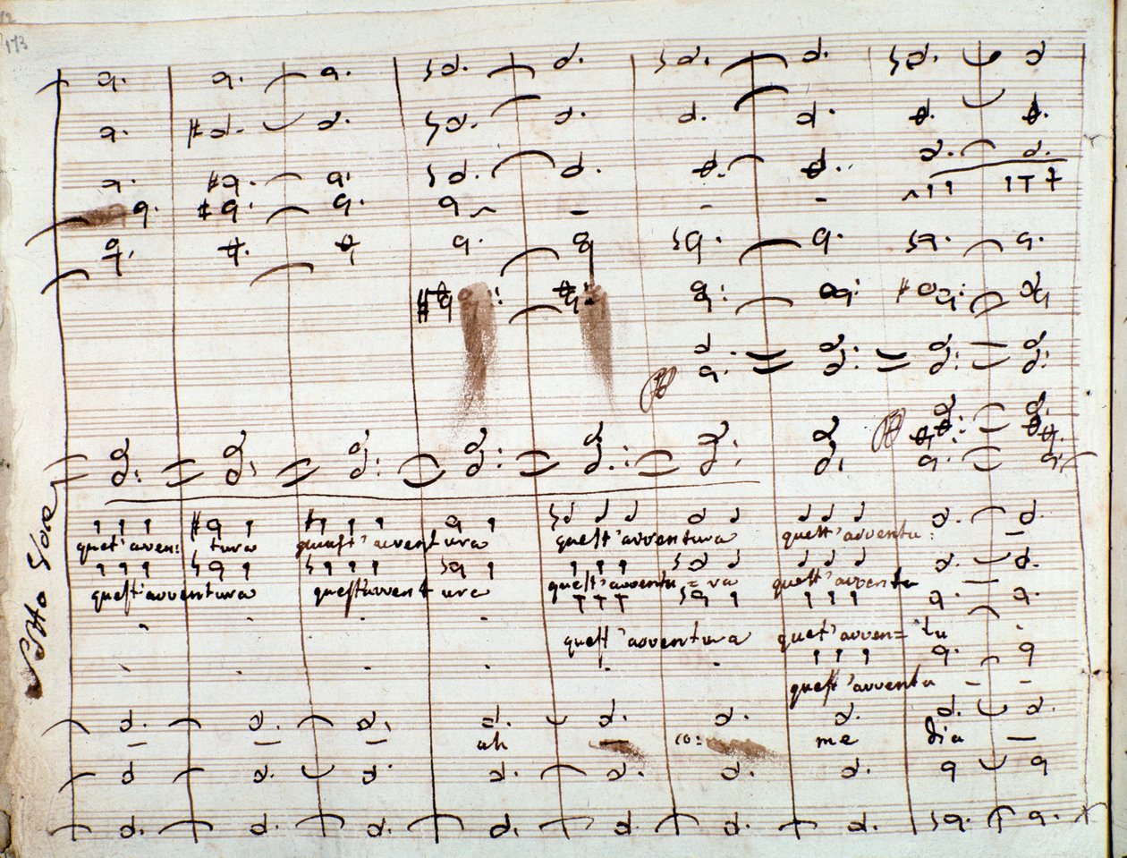 Musical Score for the Questavventura Aria, in The Barber of Seville by Gioachino Rossini