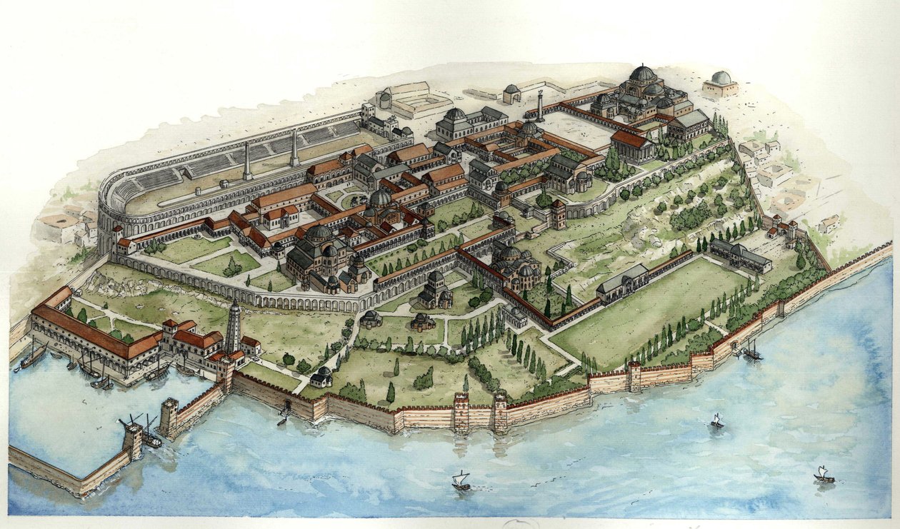 Byzantine Empire: View of the Imperial Palace of Constantinople by Giorgio Albertini