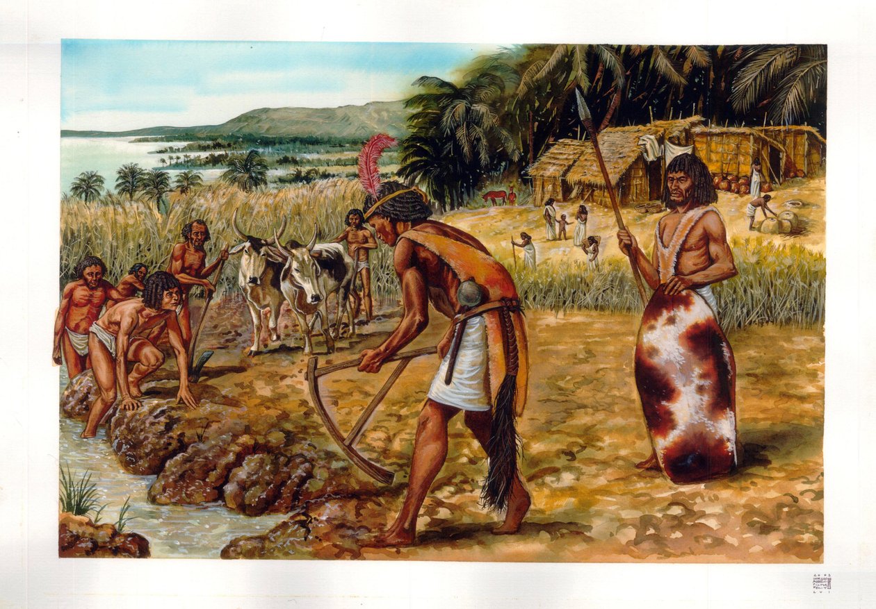 Egyptian Antiquity: Ceremony at the Time of the Nile Flood, Predynastic Egypt, 3rd Millennium BC by Giorgio Albertini