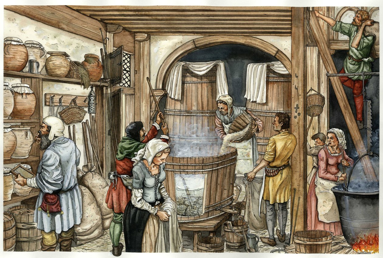Middle Ages: Beer Factory by Giorgio Albertini