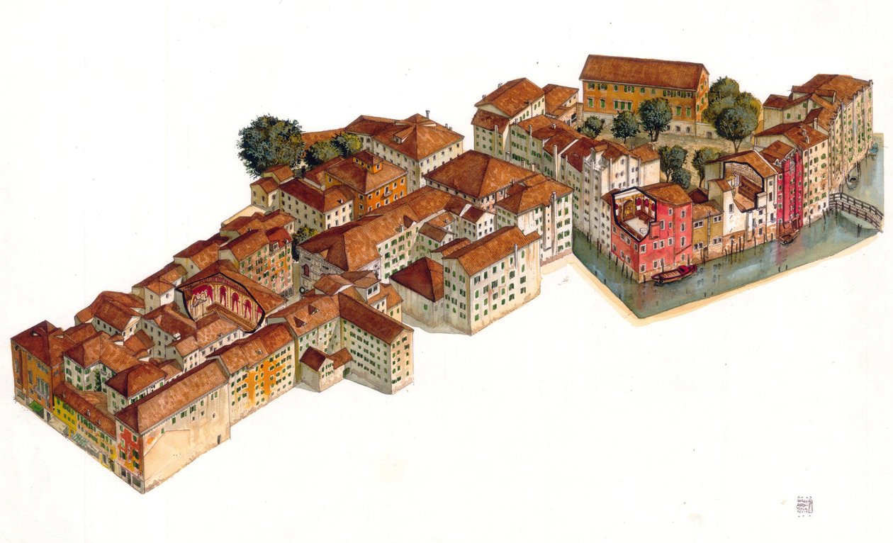 Reconstruction of the Jewish Ghetto of Venice, Cannaregio District, Italy by Giorgio Albertini