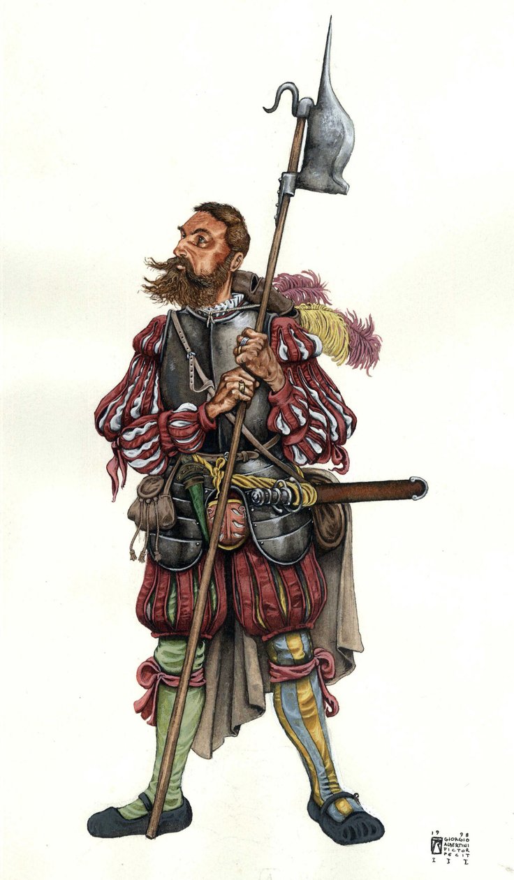 Representation of a Landsknecht, a German Mercenary, in the Service of a Lord, 16th Century by Giorgio Albertini