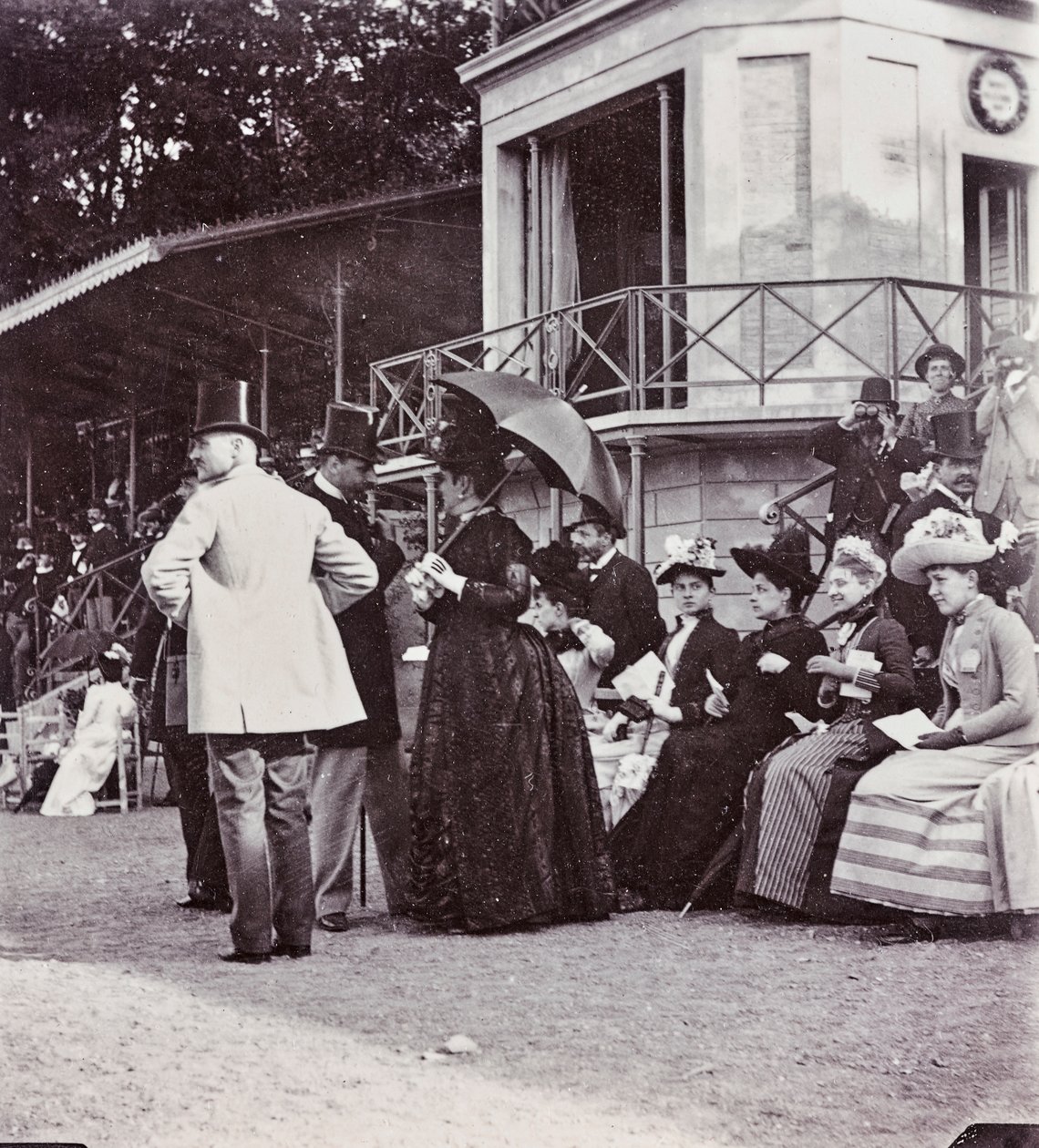 Spectators in the Stands Control the Outcome of a Race at the Cascine Park by Giorgio Enrico (attr.to) Levi