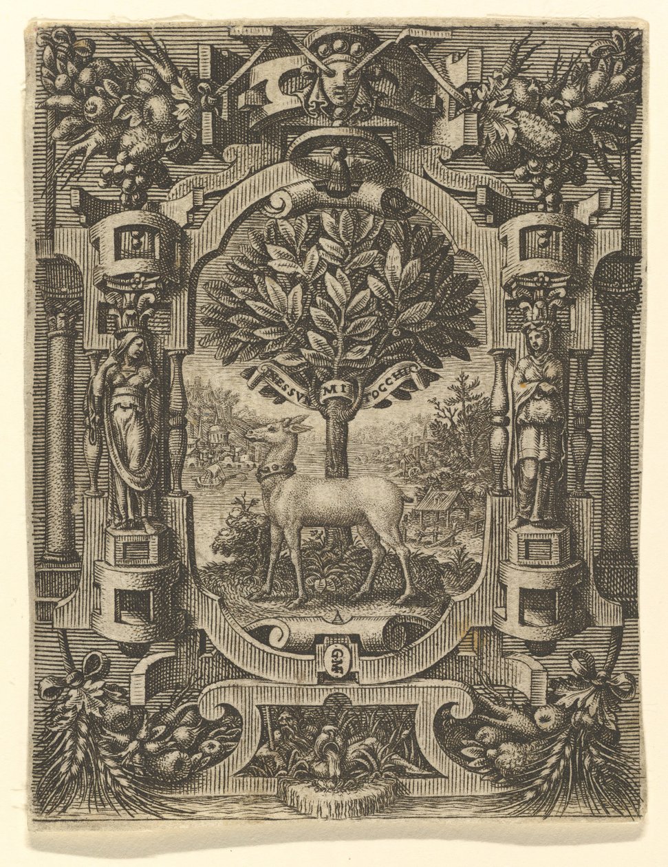 Emblem of Lucrezia Gonzaga, before 1566 by Giorgio Ghisi