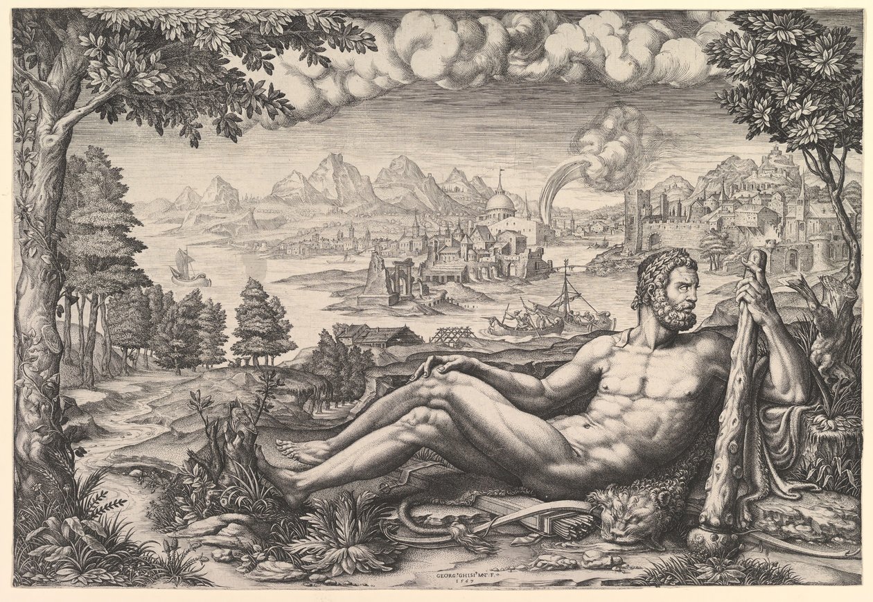 Hercules Resting from His Labors, 1567 by Giorgio Ghisi